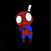 chibi spiderman surprised